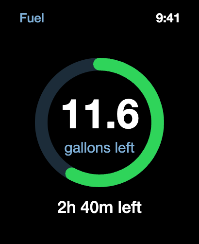 Apple Watch showing the fuel ring gauge